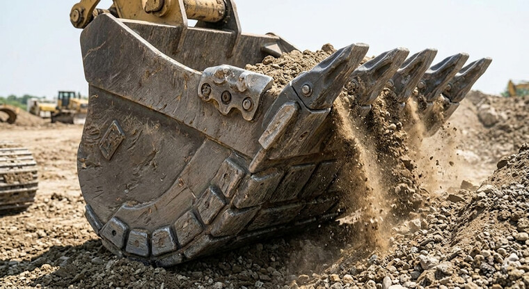Rocktech bucket protection: wing shrouds, segments and tungsten wear buttons